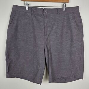 Johnnie-O Shorts Mens 40 Gray Mulligan Performance Hybrid Stretch Flat Front